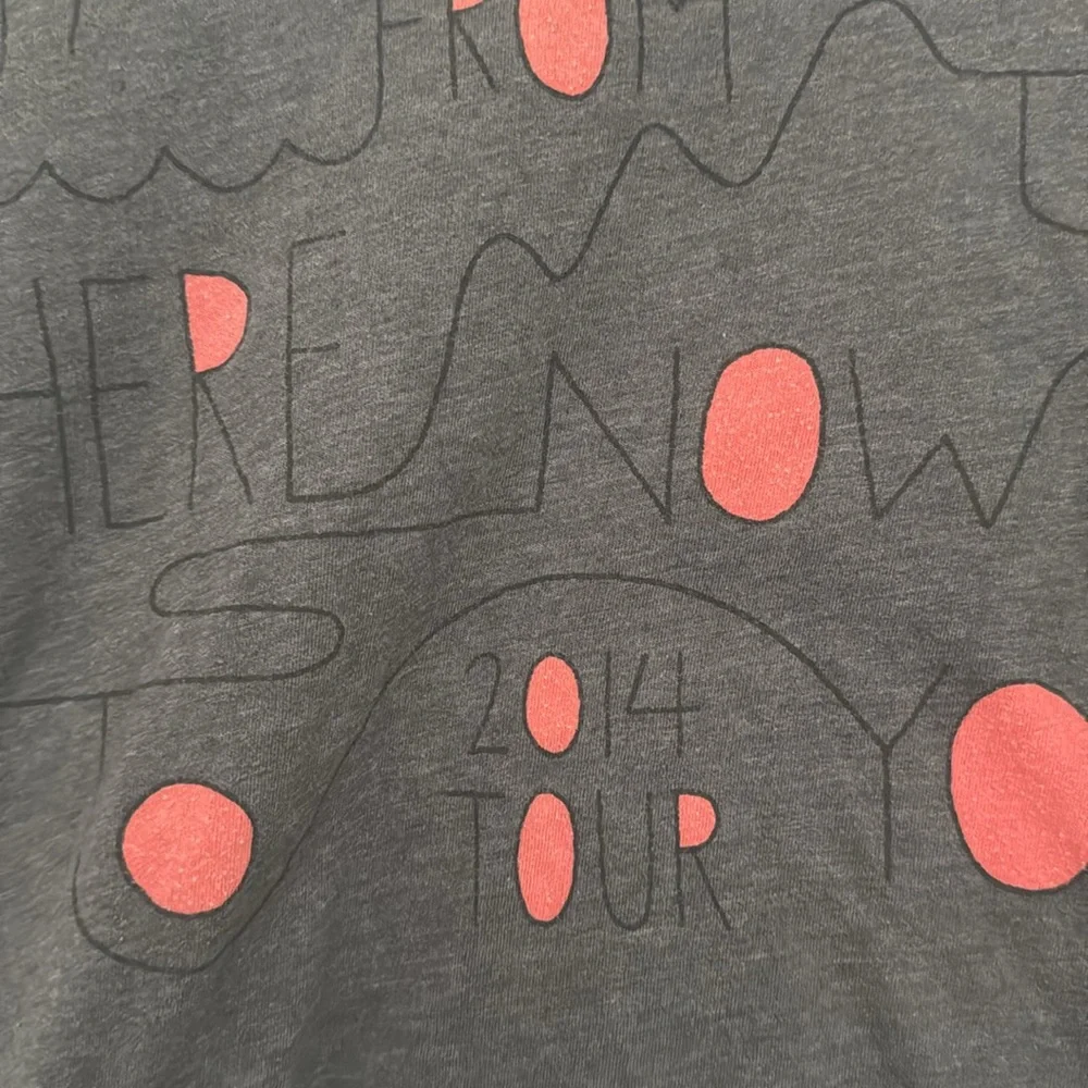 Jack Johnson From Here to Now to You 2014 tour band heather gray tee womans sz L - Picture 2 of 3